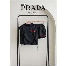 [PRADA] 프라다 여성 레드패치 아노락&반바지셋(국내배송)