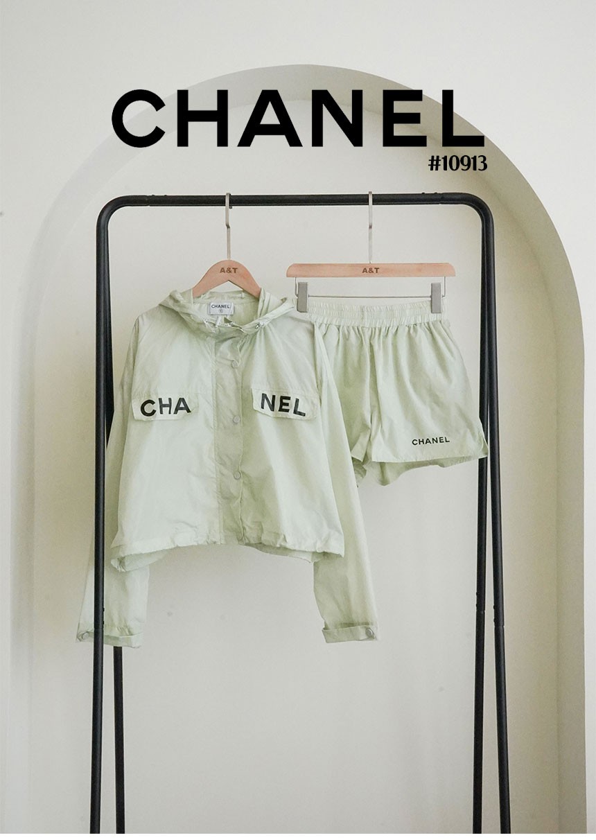 [CHANEL] 샤넬 여성 메론 윈드브레이커 & 반바지 셋(국내배송)