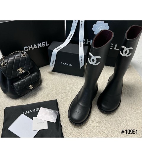 [CHANEL] 샤넬 CC 로고 러버 레인부츠(국내배송)