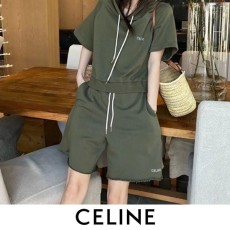 CELINE 셋업 반팔 후드 세트 (국내배송)