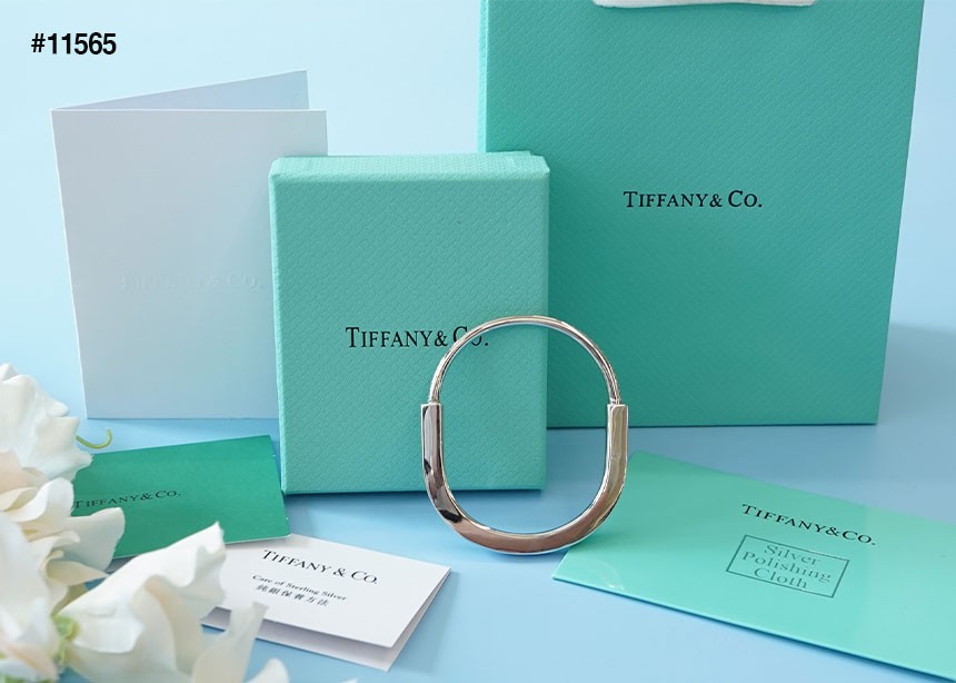 [TIFFANY & CO] 티파니앤코 락 뱅글 브레이슬릿 팔찌 화이트 골드(국내배송)