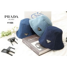 [PRADA] 프라다 트라이앵글 삼각로고 골지 버킷 햇(국내배송)