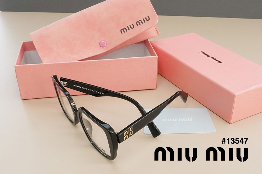 [MIU MIU] 미우미우 레터링 로고 오버사이즈 프레임 안경 (국내배송)