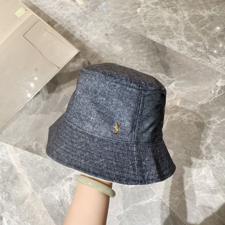 입생로랑 버킷햇 흑청 로고 모자 국내배송