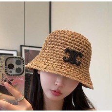 셀린느 로고 라탄 버킷햇 국내배송