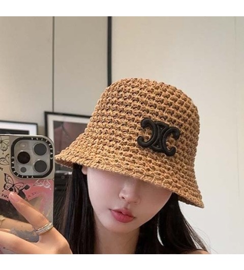 셀린느 로고 라탄 버킷햇 국내배송