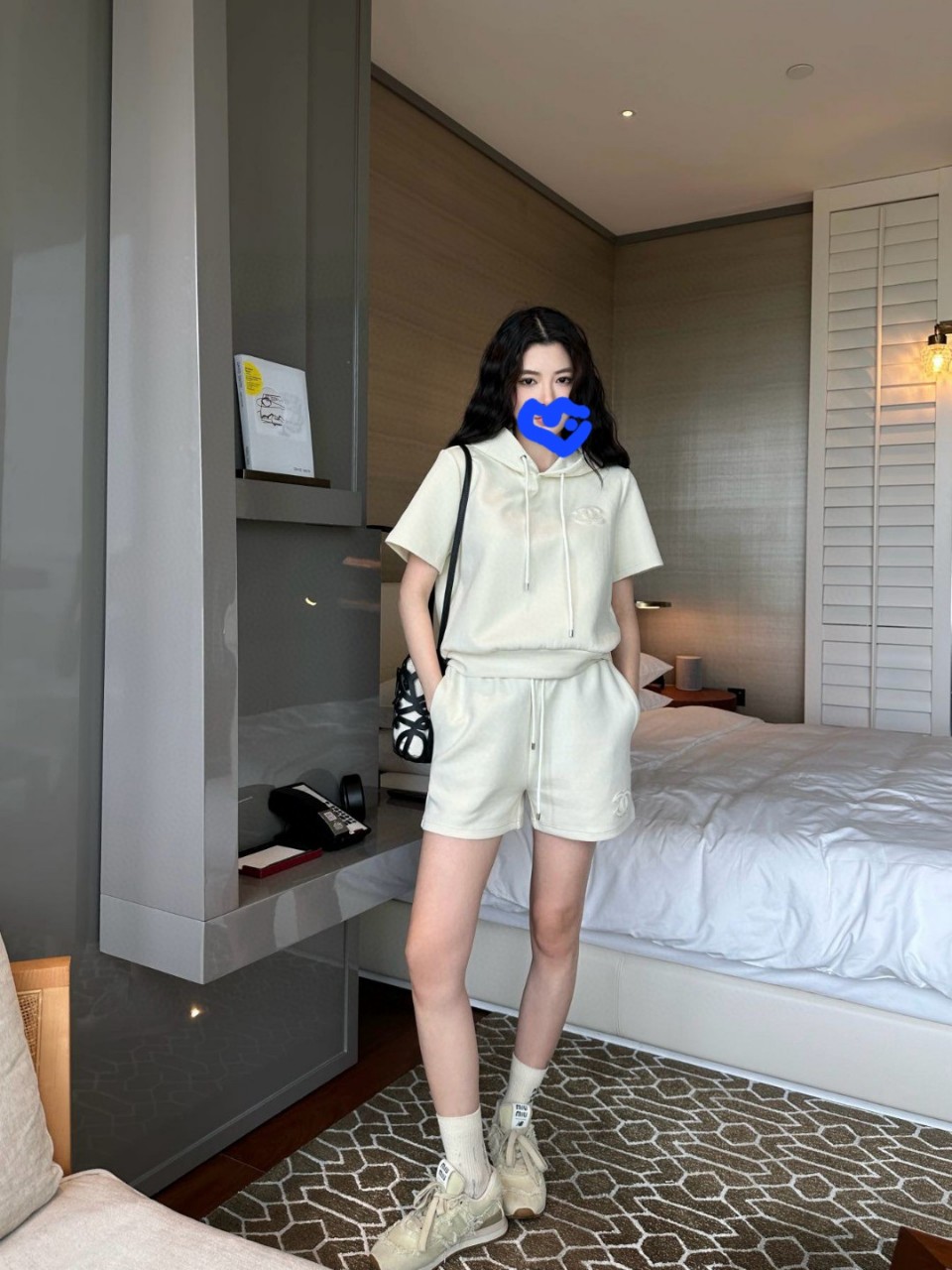 샤넬 코코 로고 후드 반바지 세트신상입고 국내배송
