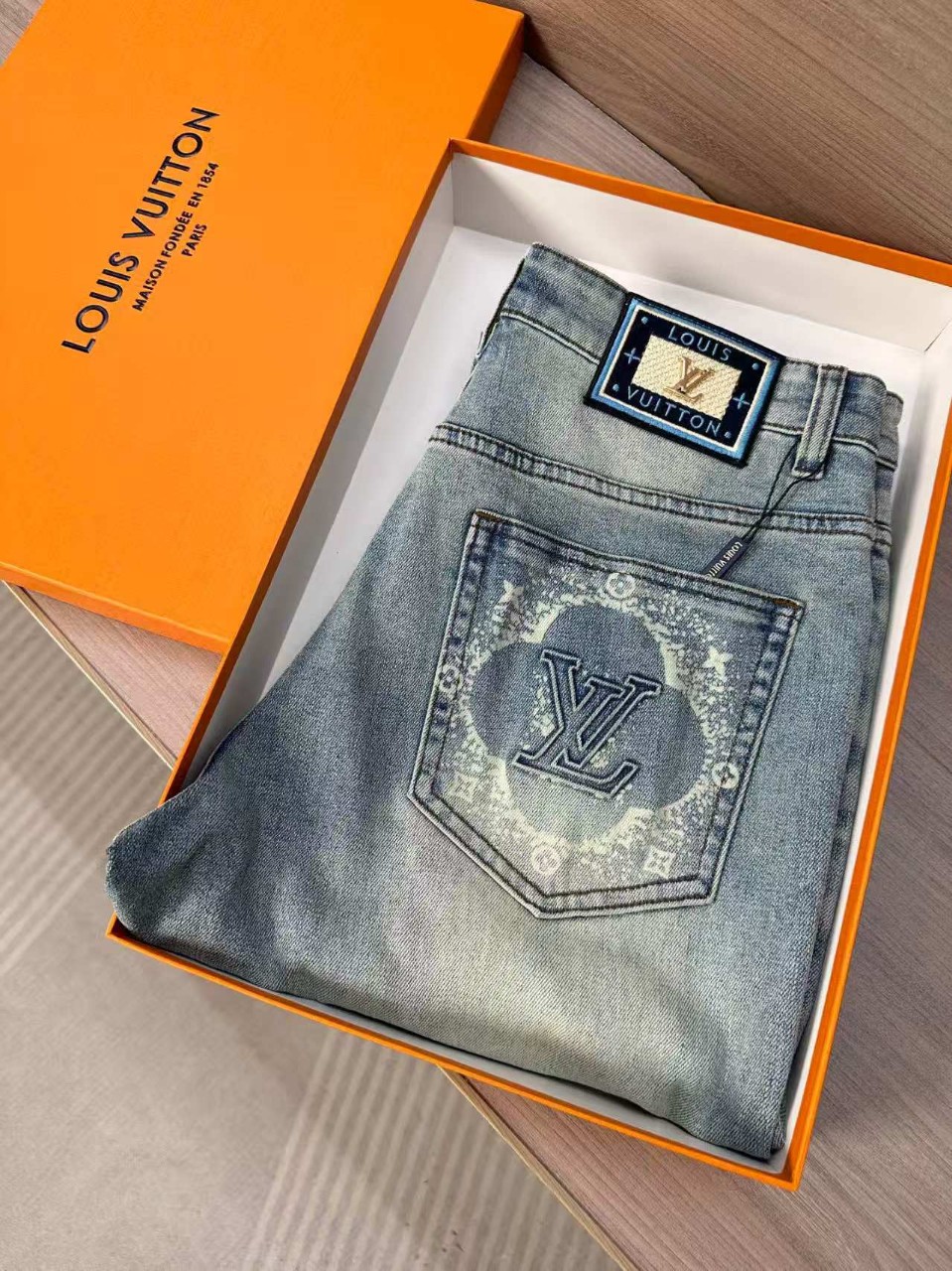 2025SS루이비통LV포켓 엠보로고 스판데님진 국내배송