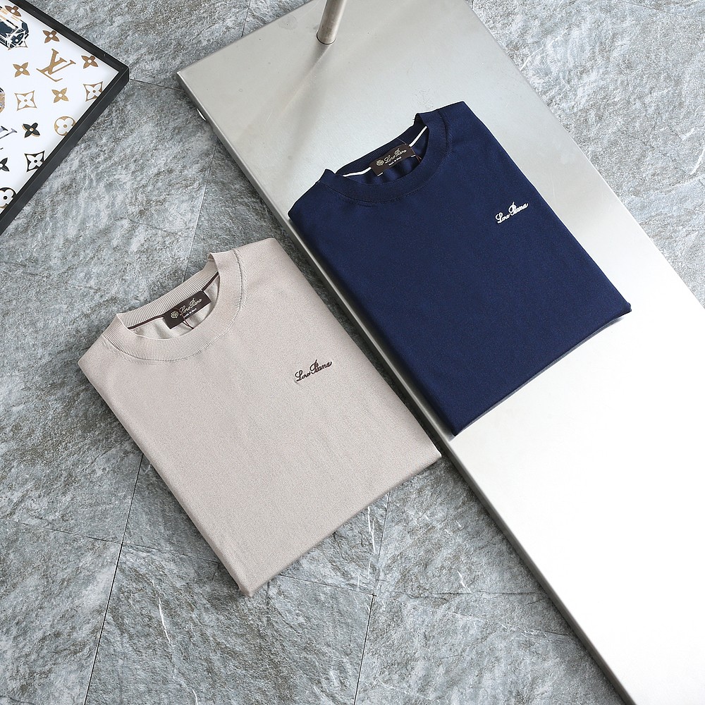 2025SS로로피아나 신상 단가라포인트 자수로고 쿨니트 라운드 국내배송