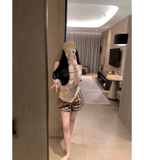 버버리 브라운체크 반바지 국내배송