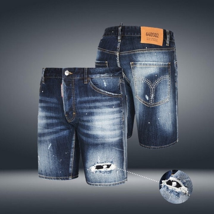 25S/S 화이트페인팅 브라운패치진 1/2 숏팬츠 국내배송