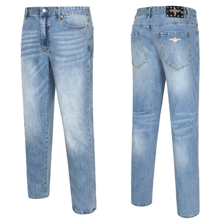 톰브라운 메탈 레더패치 연청워싱진 국내배송