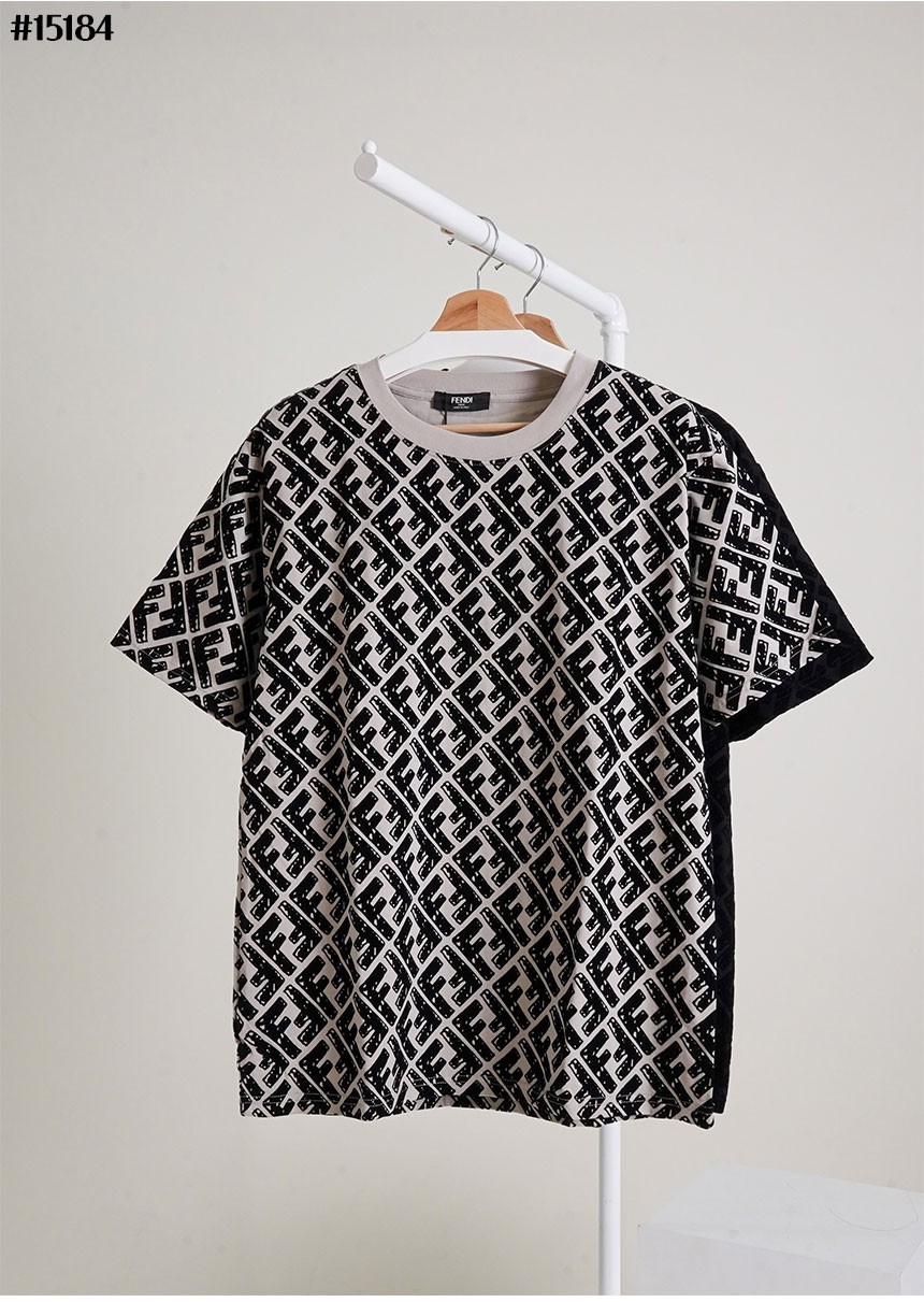 팬디 자카드 FF 패턴 로고 코튼 저지 티셔츠 국내배송