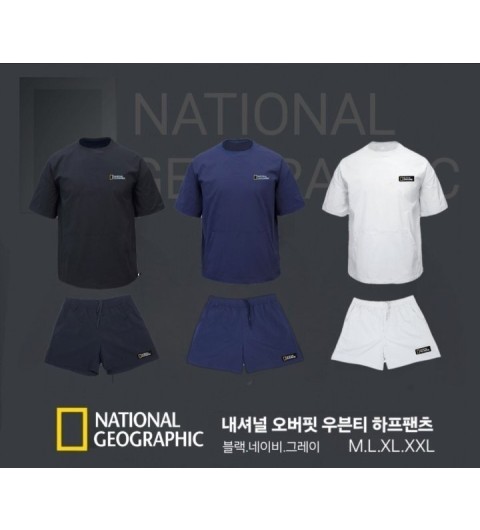 네셔널지오그레피 여름 우븐 반팔 반바지 세트