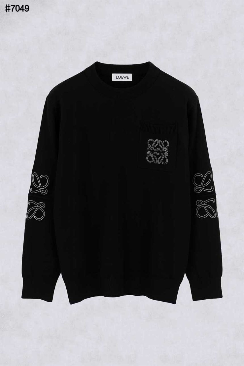 로에베 아나그램 포켓 빈티지 울 자카드 니트 풀오버 국내배송