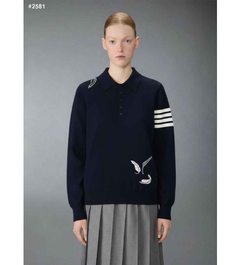 톰브라운 여성 페더 인타르시아 4바 카라 니트 국내배송