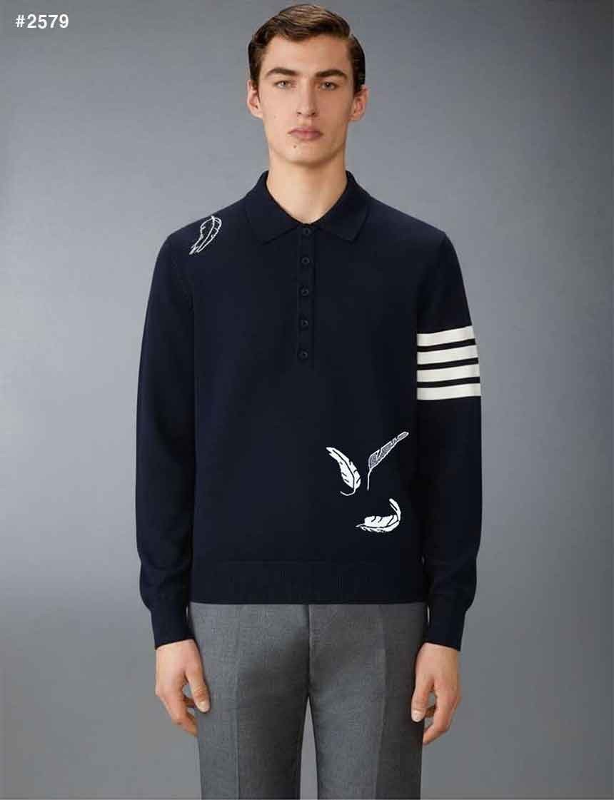 톰브라운 남성 페더 인타르시아 4바 카라 니트 국내배송