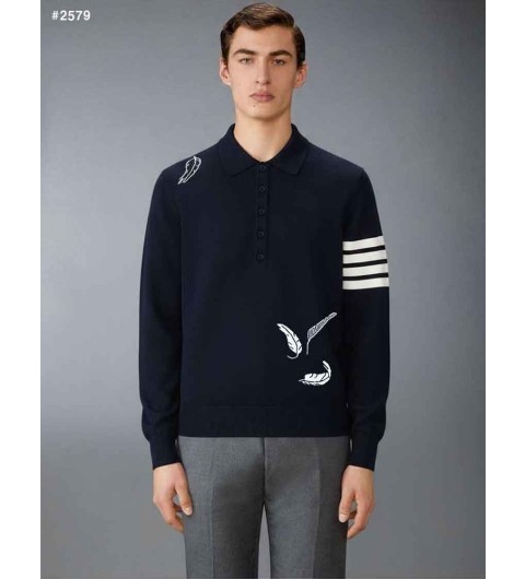 톰브라운 남성 페더 인타르시아 4바 카라 니트 국내배송