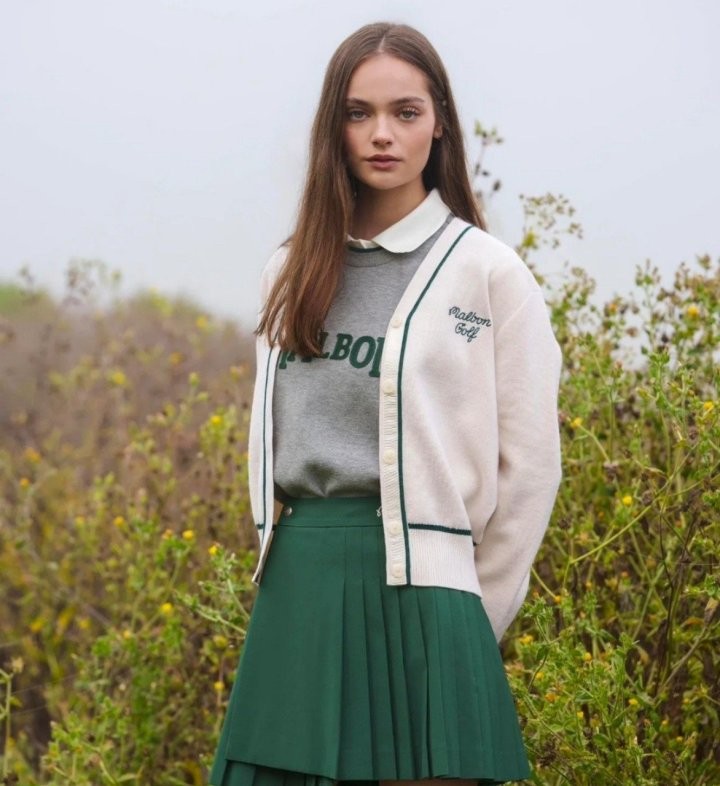 말본 브이넥 버튼 니트 가디건 국내배송