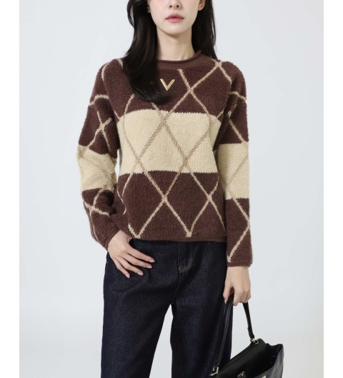 발렌티노 수입 V 다이아몬드 후리스 스웨터 입고 국내배송