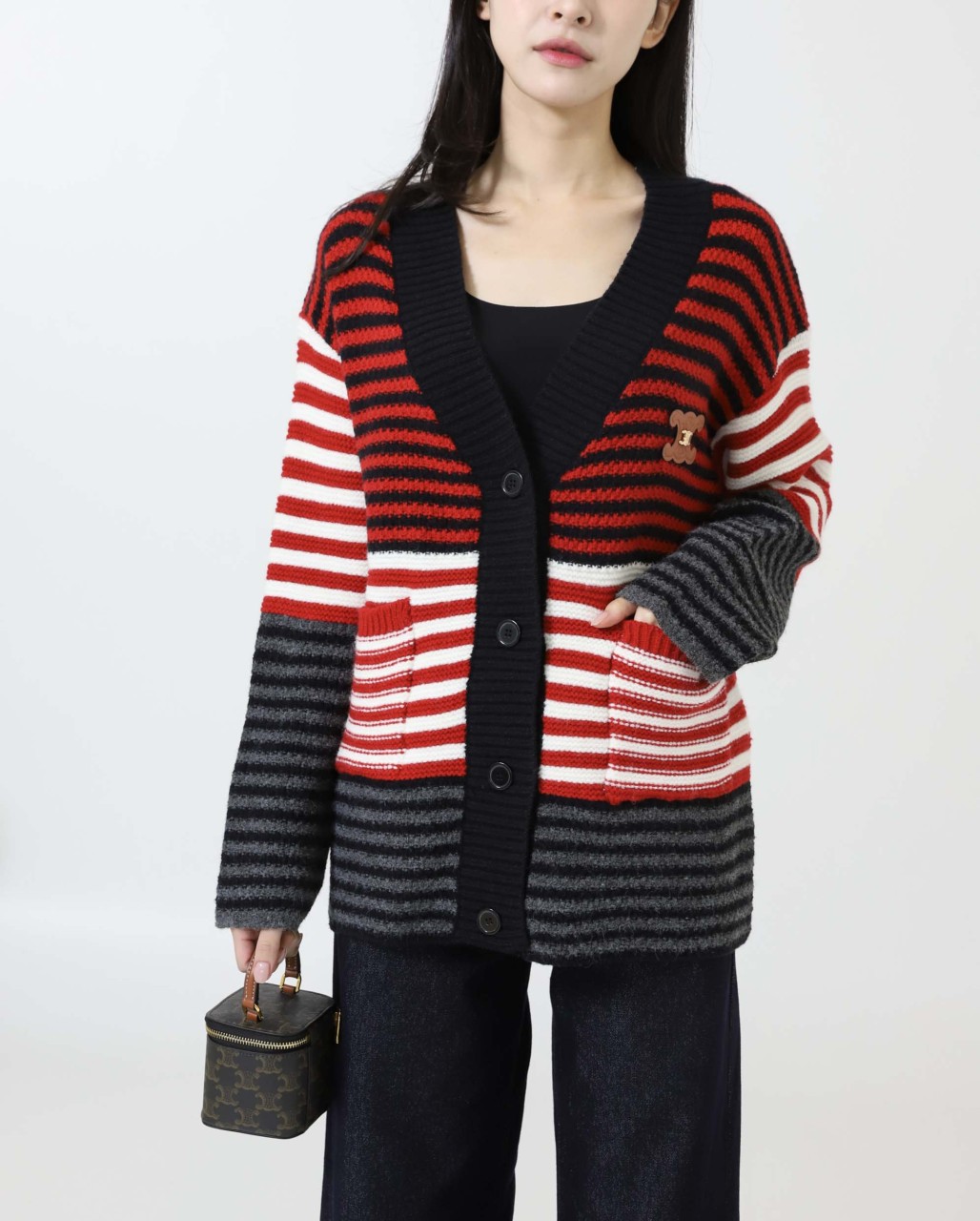 셀린느  수입 스트라이프 울 캐시 가디건 국내배송