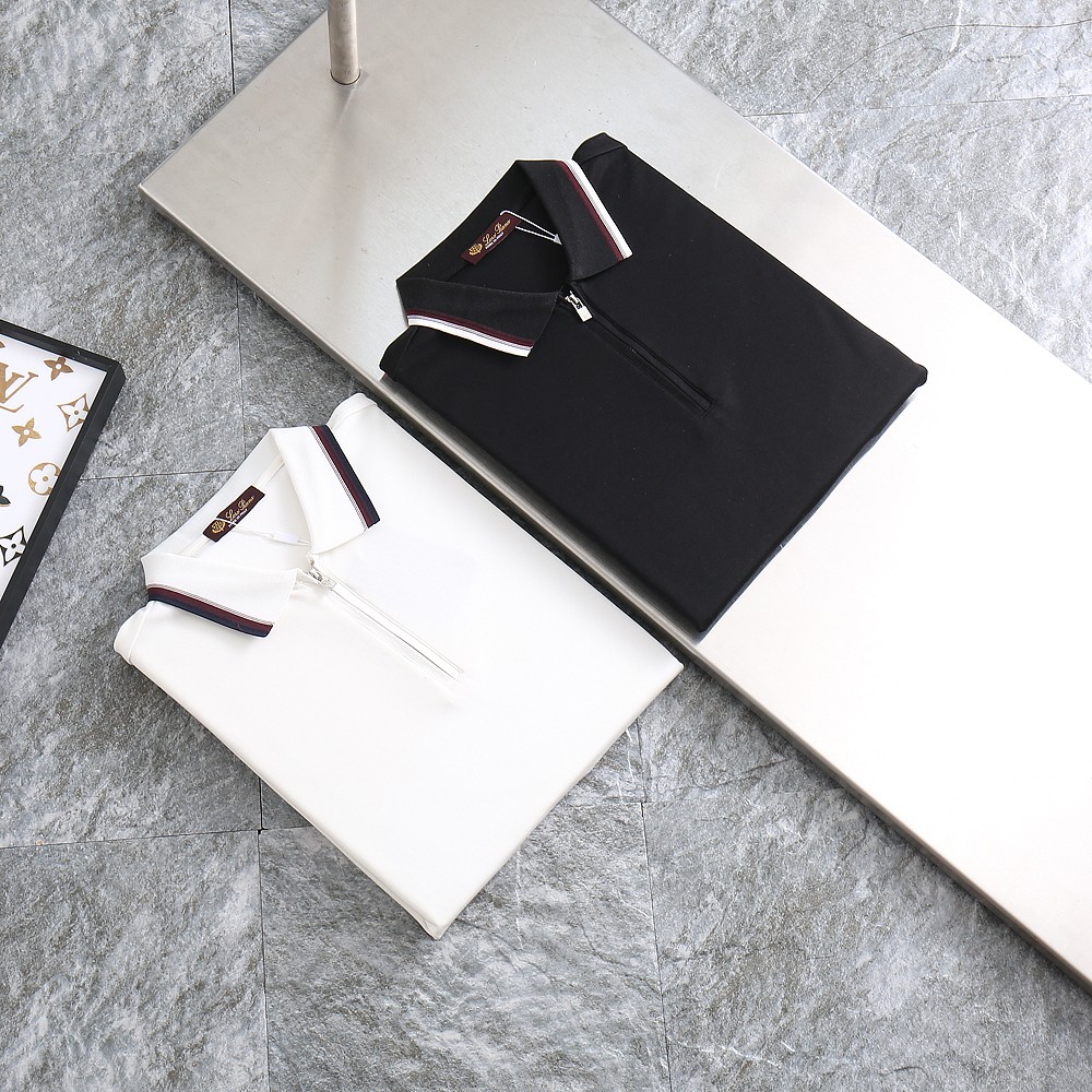 2025FW로로피아나 신상 스티치 포인트 면실켓 카라 티셔츠 국내배송