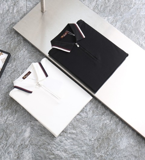 2025FW로로피아나 신상 스티치 포인트 면실켓 카라 티셔츠 국내배송