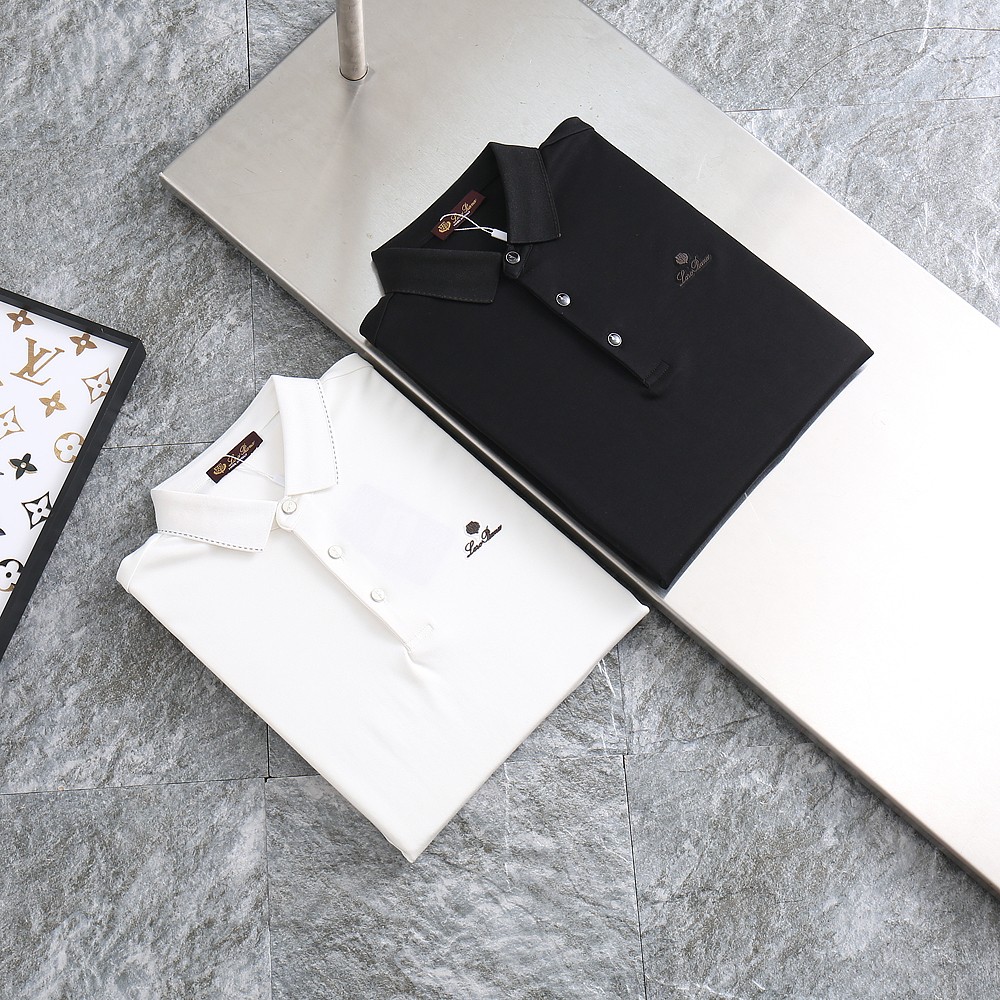 2025FW로로피아나 신상 엠보로고 면실켓 카라 티셔츠 국내배송