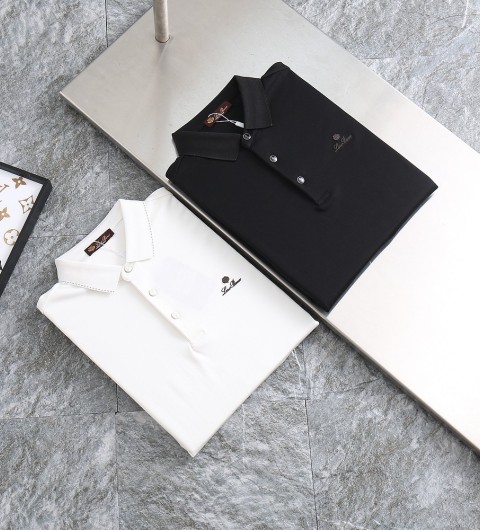 2025FW로로피아나 신상 엠보로고 면실켓 카라 티셔츠 국내배송