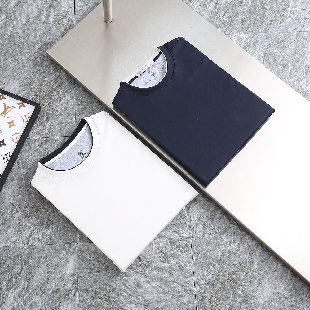 2025FW브루넬로 쿠치넬리 신상 백로고 베이직 면실켓 카라 티셔츠 국내배송