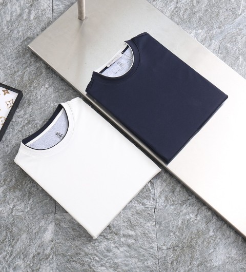 2025FW브루넬로 쿠치넬리 신상 백로고 베이직 면실켓 카라 티셔츠 국내배송