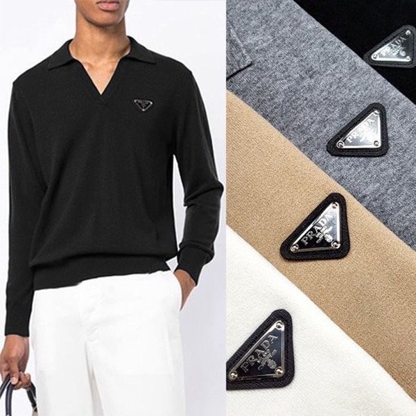 프라다 PRD 오픈넥 카라 니트  국내배송