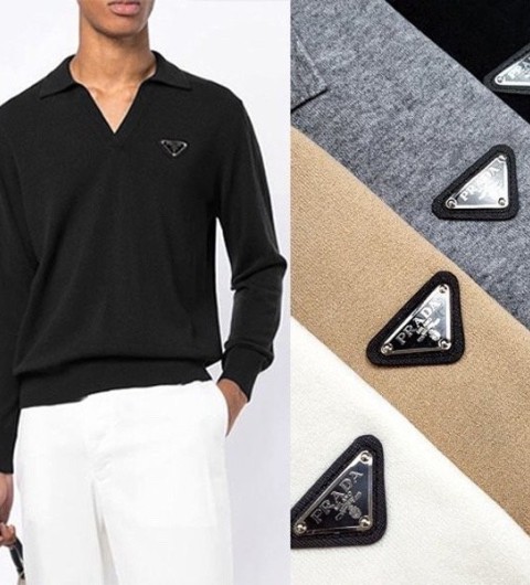 프라다 PRD 오픈넥 카라 니트  국내배송