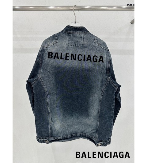 발렌시아가 BLC 패치 절개 차이나넥 워싱 청자켓 국내배송