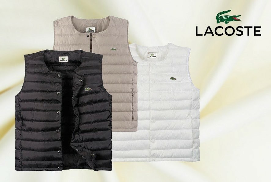 라코스테 LC U넥 단가라 조끼패딩 국내배송