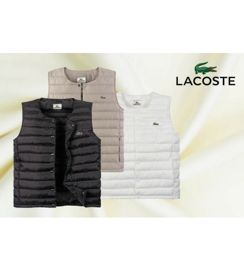 라코스테 LC U넥 단가라 조끼패딩 국내배송