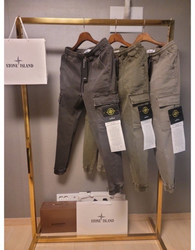 스톤아일랜드 ST 수입원단 워싱 빈티지 밍크기모 조거팬츠 국내배송