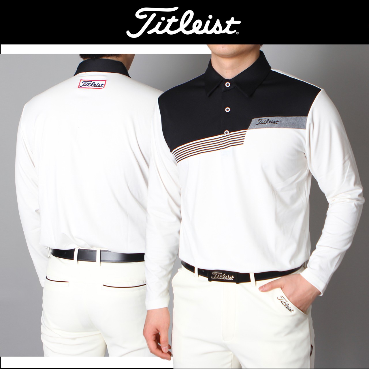 타이틀리스트  멀티 배색  스트라이프기모 긴팔 국내배송