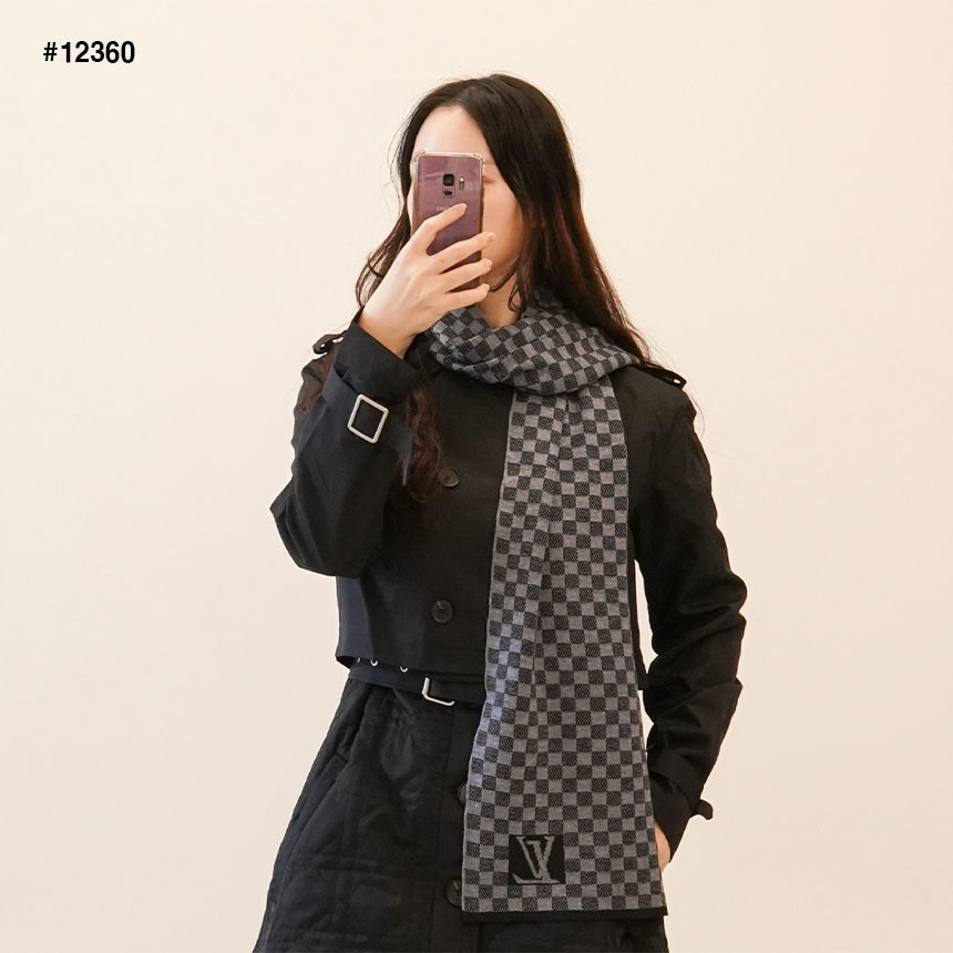 루이비통 남여공용 체스 LV 캐시미어 머플러 국내배송