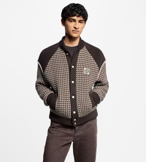 루이비통  니트 코튼 자카드 봄버 자켓 국내배송