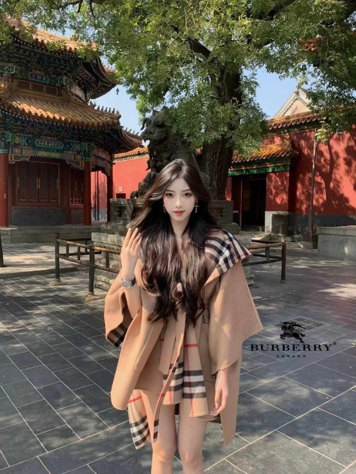 버버리 체크 케이프 로브코트 국내배송