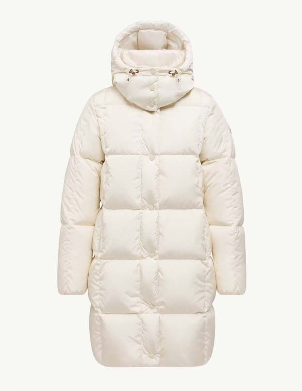 몽클레어 남여공용 Litte 스퀘어 퀼팅 후드 롱 다운 재킷 -화이트 국내배송