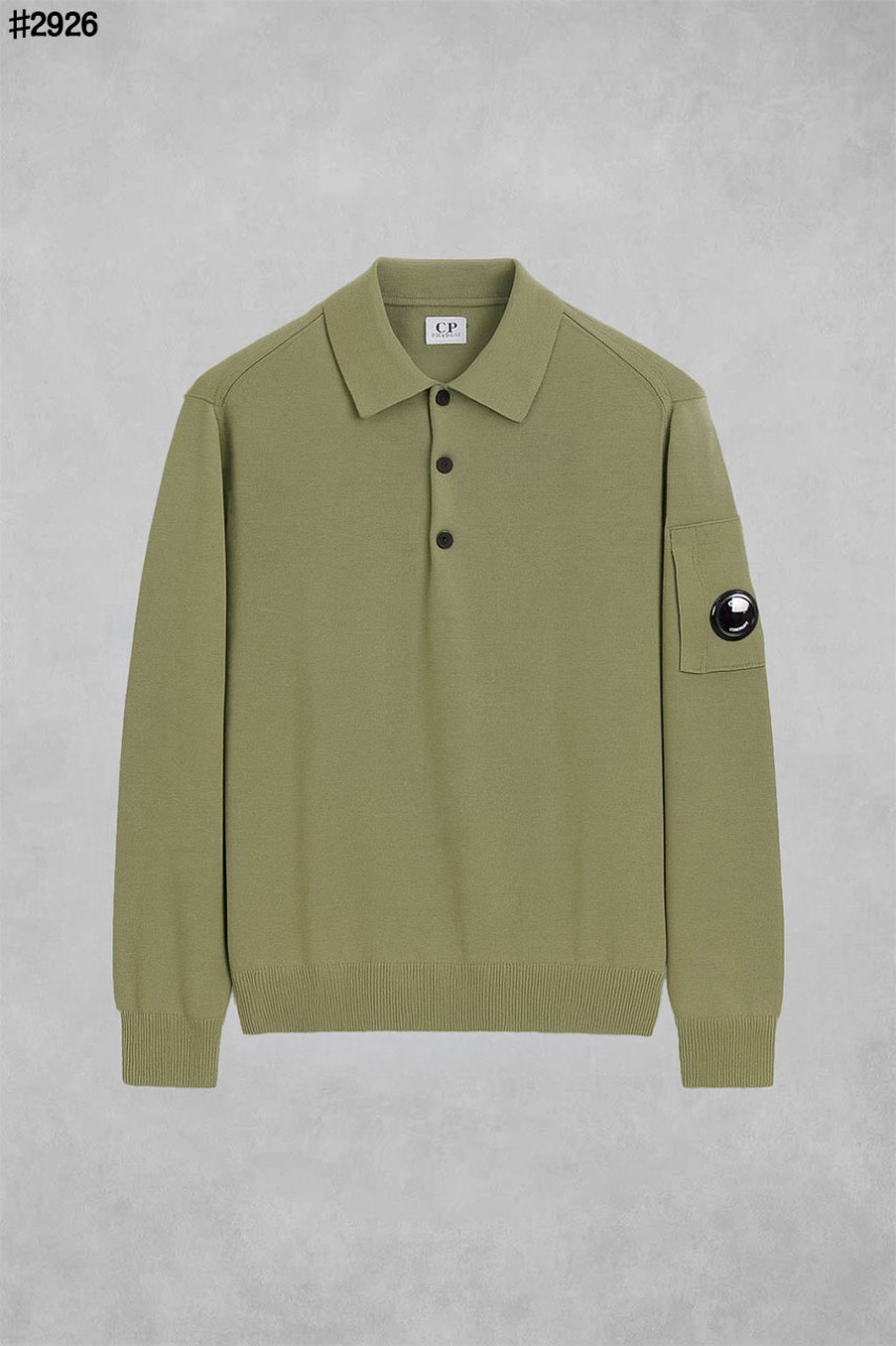 씨피컴퍼니 렌즈 패치 메리노 울 폴로 스웨터 국내배송