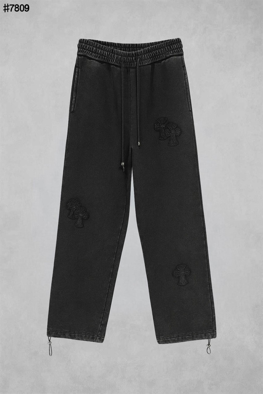 크롬하츠 빈티지 세메터리 패치 가먼트다잉 스트링 밴딩 팬츠 국내배송