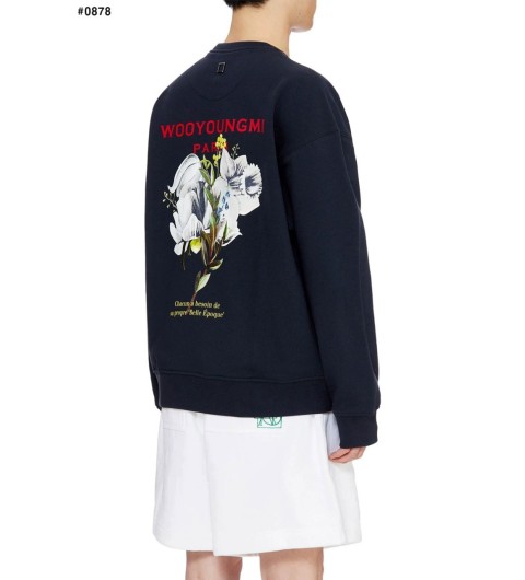 우영미 레드 로고 플라워 프린트 맨투맨 국내배송