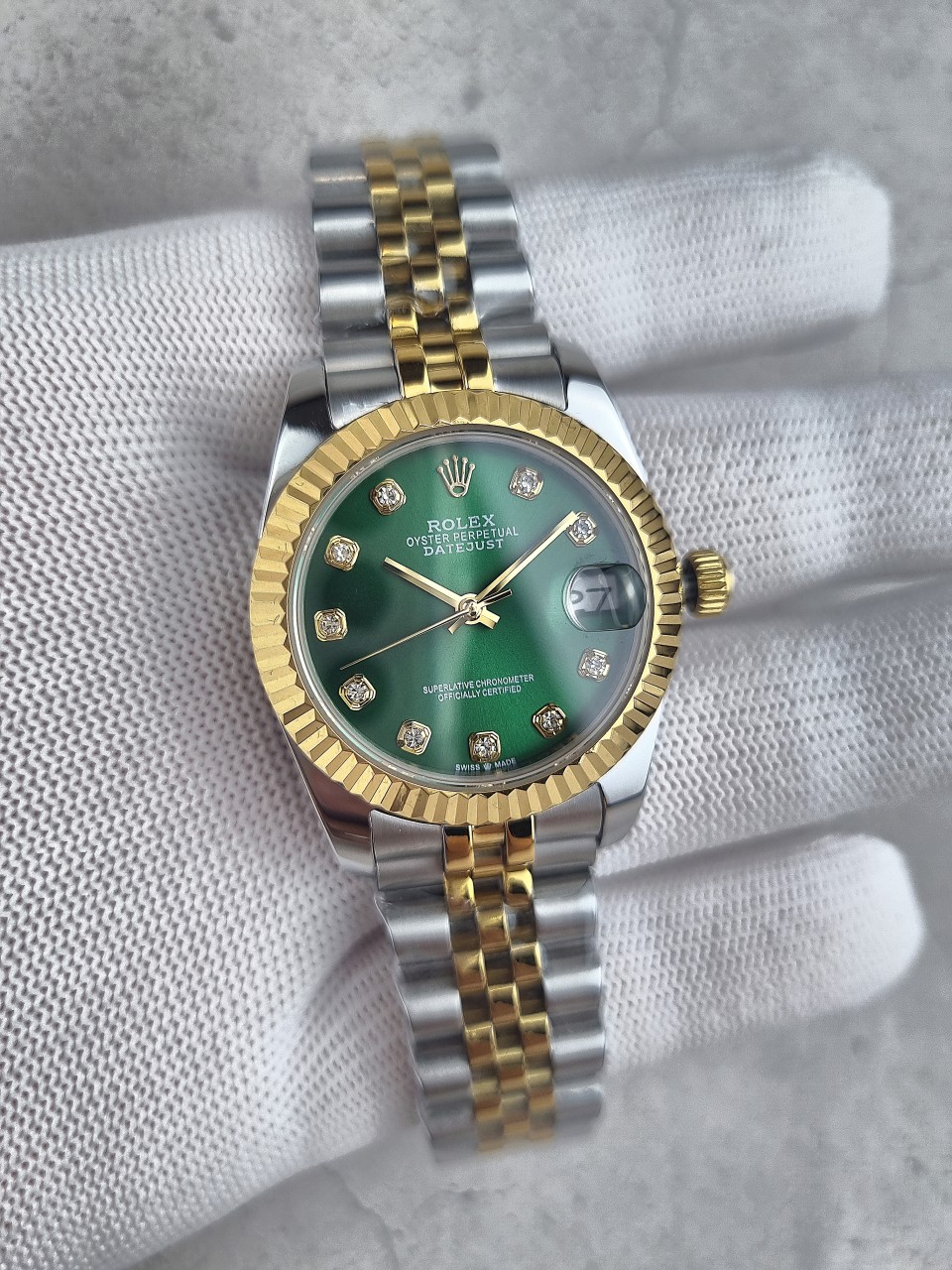로렉스 데이저스트 올리브그린 콤비 다이아 31mm 국내배송