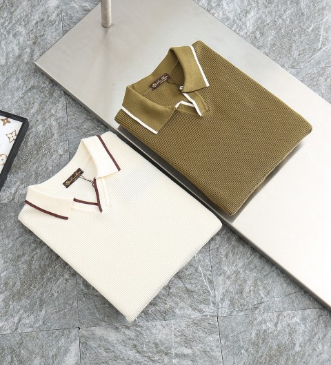 2025FW로로피아나  넥배색 노버튼 양모카라티 국내배송