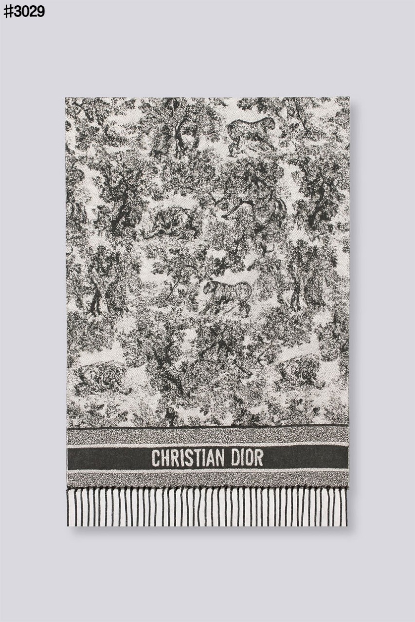 크리스찬 디올Toile De Jouy 소바쥬 클래식 울 자카드 태슬 숄 머플러 국내배송