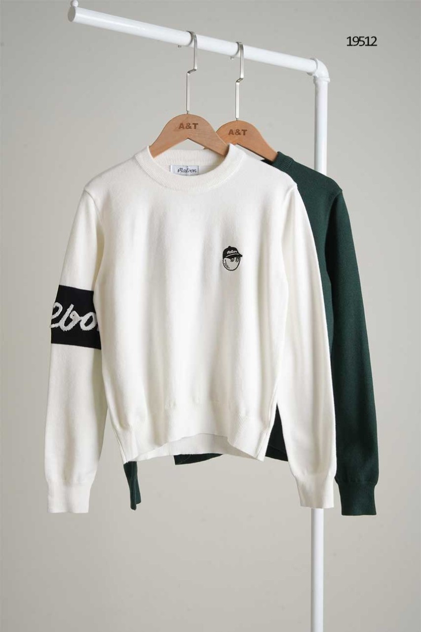 말본 볼캡로고 자가드 니트 스웨터 국내배송