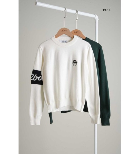 말본 볼캡로고 자가드 니트 스웨터 국내배송